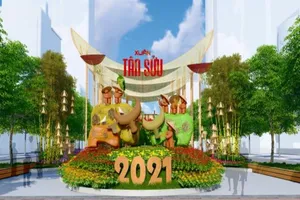 Thiết kế độc đáo của linh vật đường hoa tết Nguyễn Huệ