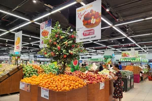 Người dân mua sắm ở siêu thị Lotte Mart
