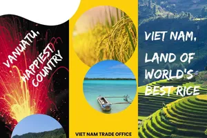 Poster quảng cáo của Thương vụ Việt Nam tại Úc "Việt Nam vùng đất của gạo ngon nhất thế giới"