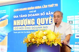 Lãnh đạo HUBA phát biểu tại chương trình. ẢNH: H.NHÂN