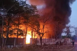 Hàng trăm cảnh sát PCCC dập lửa trong Khu công nghiệp Cát Lái