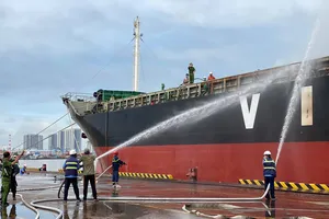 Điều tra nguyên nhân tàu hàng ngàn tấn bốc cháy tại cảng Bến Nghé