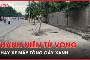 Đi dự tiệc về, chạy xe máy tông cây xanh, thanh niên tử vong