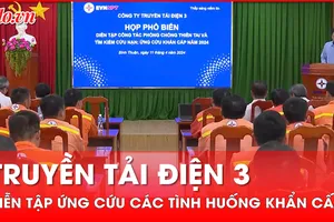 Truyền tải điện 3 diễn tập ứng cứu các tình huống khẩn cấp, đảm bảo cung cấp điện mùa khô 2024
