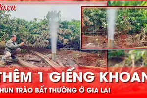 Lại thêm 1 giếng khoan phun trào bất thường ở Gia Lai 