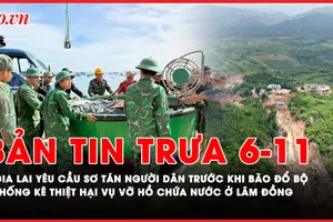 Bản tin trưa 6-11: Bão số 13 rất mạnh, Gia Lai yêu cầu khẩn cấp sơ tán người dân; 267 hộ bị thiệt hại nhà cửa, tài sản trong vụ vỡ hồ chứa nước ở Lâm Đồng