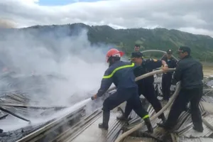 Cháy ở dự án điện mặt trời TP Cam Ranh