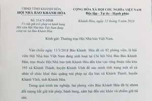 Hội Nhà báo Khánh Hòa đề nghị xử nghiêm vụ tấn công PV