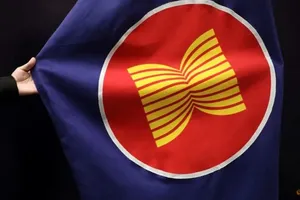 Cờ của Hiệp hội các quốc gia Đông Nam Á (ASEAN). Ảnh: REUTERS
