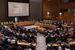 Hội đồng Kinh tế và Xã hội Liên Hợp Quốc (ECOSOC) thông qua dự thảo nghị quyết do Mỹ soạn thảo loại bỏ Iran khỏi Ủy ban Địa vị Phụ nữ (CSW) tại trụ sở LHQ ở New York (Mỹ) ngày 14-12. Ảnh: REUTERS