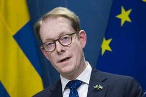 Ngoại trưởng Thụy Điển Tobias Billstrom. Ảnh: AFP