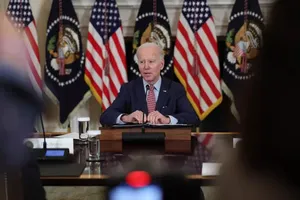 Tổng thống Mỹ Joe Biden từ chối bình luận về việc cựu Tổng thống Donald Trump bị truy tố trong một cuộc họp báo ngày 4-4 ở thủ đô Washington D.C (Mỹ). Ảnh: GETTY IMAGES