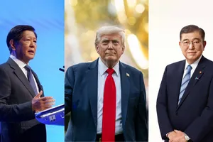 (từ trái sang) Tổng thống Philippines - ông Ferdinand Marcos Jr., Tổng thống Mỹ Donald Trump và Thủ tướng Nhật Shigeru Ishiba. Ảnh: BLOMMBER/WHITE HOUSE/WIKI