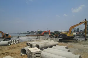 Dự án lấp sông Đồng Nai: Đã san lấp mặt bằng gần xong