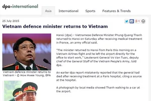 Hãng tin DPA nhận lỗi đưa tin sai về Bộ trưởng Phùng Quang Thanh