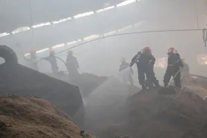 Lửa bao trùm xưởng gỗ, hàng trăm công nhân tháo chạy