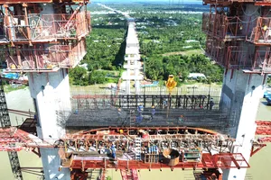 Dự án cầu Rạch Miễu 2 sẽ kéo dây văng đầu tiên vào đầu tháng 8-2024