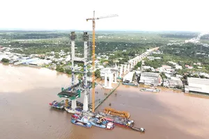 Lắp dầm cầu Rạch Miễu 2, hạn chế lưu thông trên đường tỉnh 864