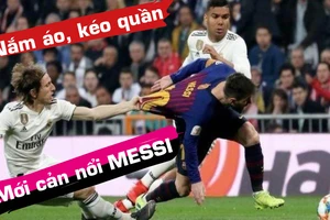 Video lôi áo, kéo quần, mới cản được Messi