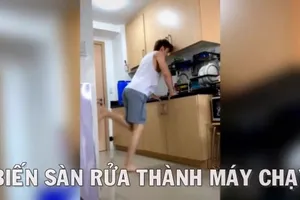 Video rảnh quá biến sàn nhà thành... máy chạy bộ