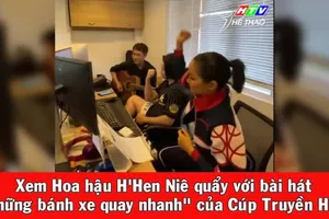 Xem hoa hậu H'Hen Niê 'quẩy' tới bến cổ vũ đua xe đạp