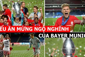 Kiểu mừng vô địch Champions League ngộ nghĩnh của Bayer Munich