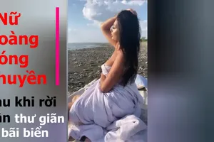 'Nữ hoàng' bóng chuyền thư giãn trên bãi biển