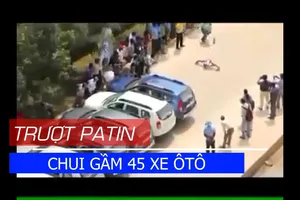 Trượt patin tốc độ chui gầm 45 xe ô tô