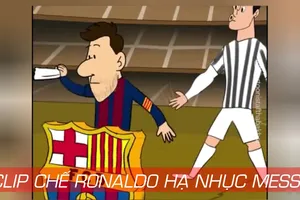 Clip chế: Bị Ronaldo hạ nhục Messi phải trốn xuống đất