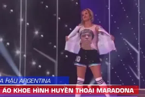 Hoa hậu Argentina cởi áo ngoài khoe hình huyền thoại Maradona