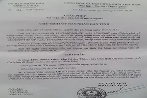 Giấy phép cho ông Hữu đi nước ngoài