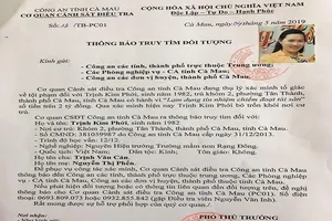 Công an truy tìm nữ hiệu trưởng Cà Mau trốn nợ