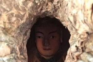 Tìm thấy tượng phật 1000 năm tuổi trong thân cây khô