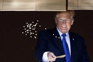 Tổng thống Trump thích thú với cá Koi tại Nhật Bản