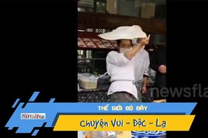 Lác mắt xem đầu bếp làm xiếc với bột làm bánh