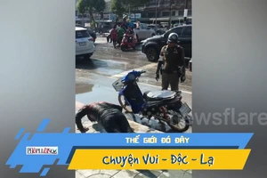 Video: Bị cảnh sát 'hành' kiểu độc vì không đội nón bảo hiểm 