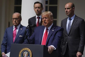 Ông Trump phát biểu tại Vườn Hồng ngày 5-6. Ảnh: AP