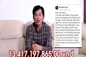 NSƯT Hoài Linh đã và tiếp tục làm từ thiện tại miền Trung