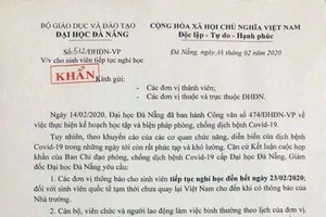 Đại học Đà Nẵng: Sáng cho học, chiều thông báo nghỉ đến 23-2