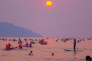 Chen nhau chèo SUP đón bình minh tuyệt đẹp trên biển Đà Nẵng