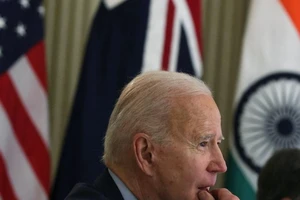 Tổng thống Biden trong cuộc họp thượng đỉnh Bộ tứ hồi tháng 3. Ảnh: Alex Wong/GETTY IMAGES/AFP