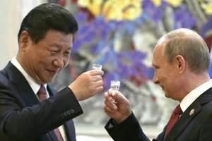 Chủ tịch Trung Quốc Tập Cận Bình và Tổng thống Nga Vladimir Putin. Ảnh: Zuma/AFP
