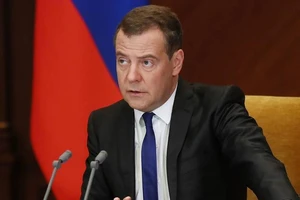 Cựu Tổng thống Nga Dmitry Medvedev. Ảnh: Yekaterina Shtukina/POOL/TASS