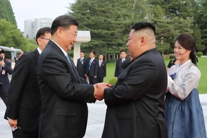 Ông Tập Cận Bình và nhà lãnh đạo Triều Tiên Kim Jong-un. Ảnh: KCNA