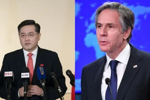 Tân Bộ trưởng Ngoại giao TQ Tần Cương (trái) và Ngoại trưởng Mỹ Antony Blinken.