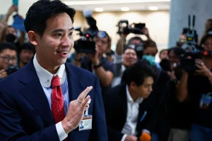 Lãnh đạo MFP - ông Pita Limjaroenrat trong ngày quốc hội Thái Lan nhóm họp bầu thủ tướng hôm 13-7. Ảnh: Athit Perawongmetha/REUTERS