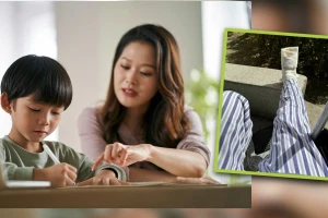 Mẹ 'tung cước' gãy chân khi ... kèm con làm bài tập