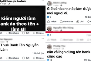Công khai mua bán tài khoản ngân hàng trên mạng xã hội 