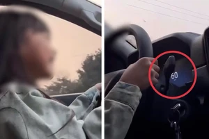 Ba mẹ cho trẻ cầm lái ô tô: Phạm luật và vô trách nhiệm!