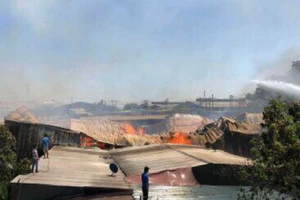 Cháy lớn khu xưởng chế biến gỗ ở Đồng Nai 